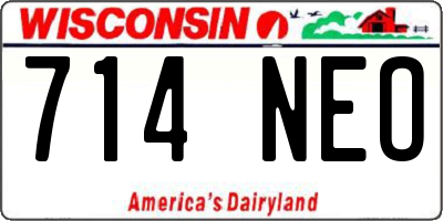 WI license plate 714NEO