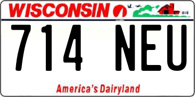 WI license plate 714NEU