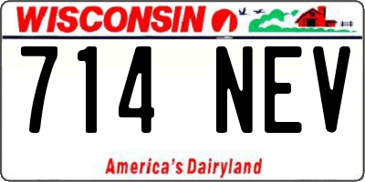 WI license plate 714NEV