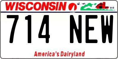 WI license plate 714NEW