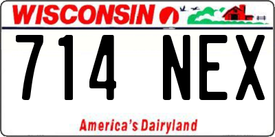 WI license plate 714NEX