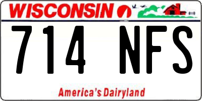 WI license plate 714NFS