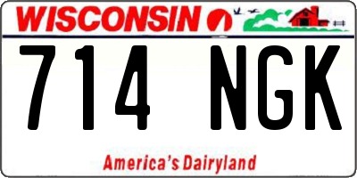 WI license plate 714NGK