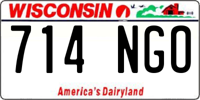 WI license plate 714NGO