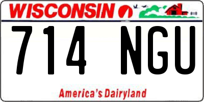 WI license plate 714NGU