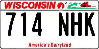 WI license plate 714NHK
