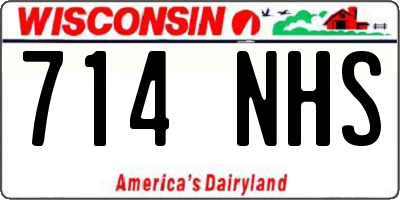 WI license plate 714NHS