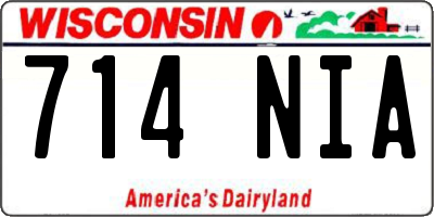 WI license plate 714NIA