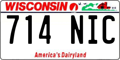 WI license plate 714NIC