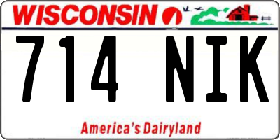 WI license plate 714NIK