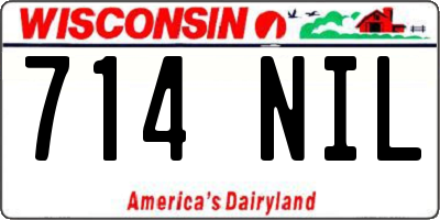 WI license plate 714NIL