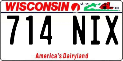 WI license plate 714NIX