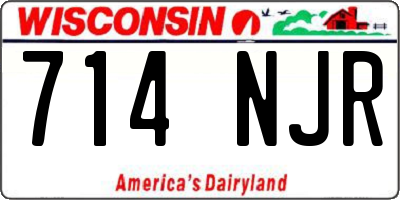 WI license plate 714NJR