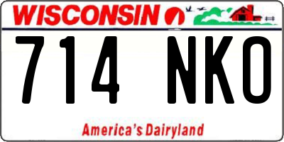 WI license plate 714NKO