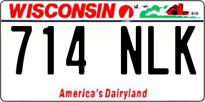 WI license plate 714NLK