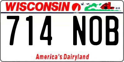 WI license plate 714NOB