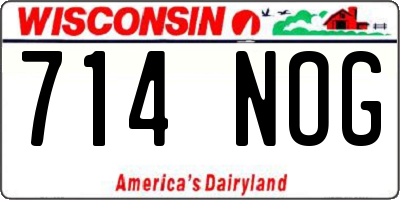 WI license plate 714NOG