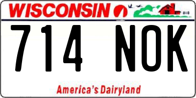 WI license plate 714NOK
