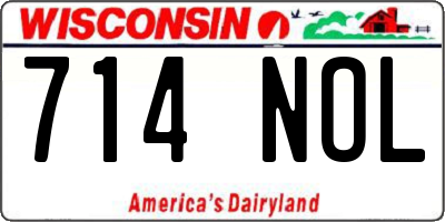 WI license plate 714NOL