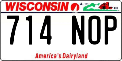 WI license plate 714NOP