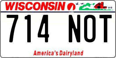 WI license plate 714NOT
