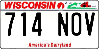 WI license plate 714NOV