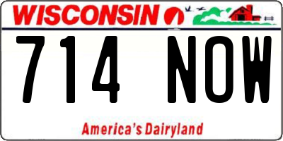 WI license plate 714NOW