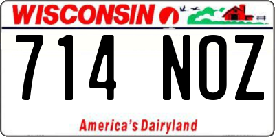 WI license plate 714NOZ