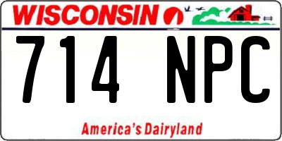 WI license plate 714NPC
