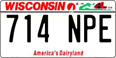 WI license plate 714NPE