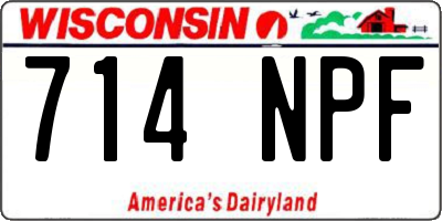 WI license plate 714NPF