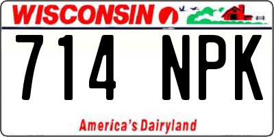 WI license plate 714NPK
