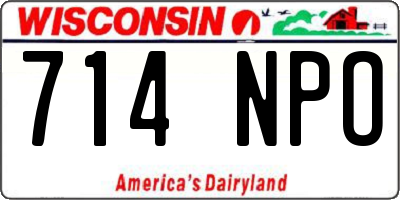 WI license plate 714NPO