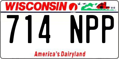 WI license plate 714NPP