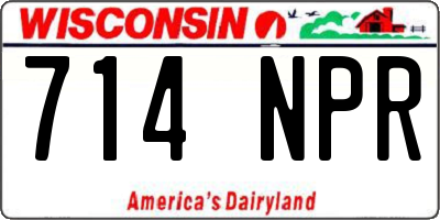 WI license plate 714NPR