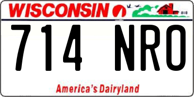 WI license plate 714NRO