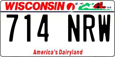 WI license plate 714NRW