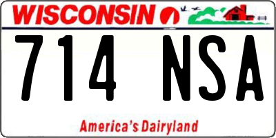 WI license plate 714NSA