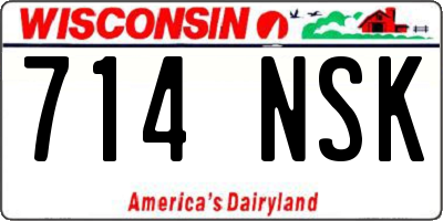 WI license plate 714NSK