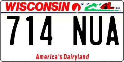WI license plate 714NUA