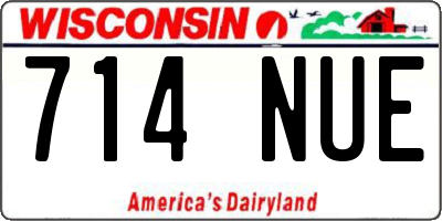 WI license plate 714NUE