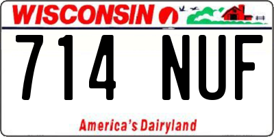 WI license plate 714NUF