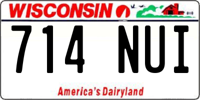 WI license plate 714NUI