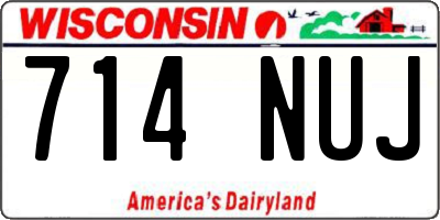 WI license plate 714NUJ