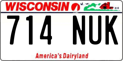 WI license plate 714NUK