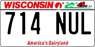 WI license plate 714NUL