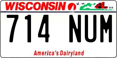WI license plate 714NUM