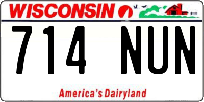 WI license plate 714NUN