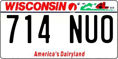 WI license plate 714NUO