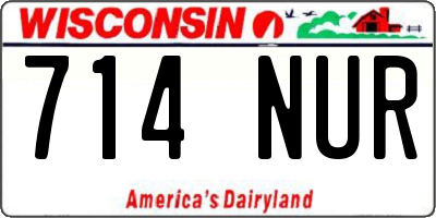 WI license plate 714NUR